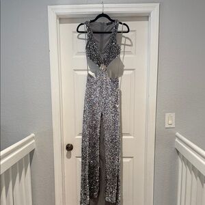 Banjul Silver Sequin Dress